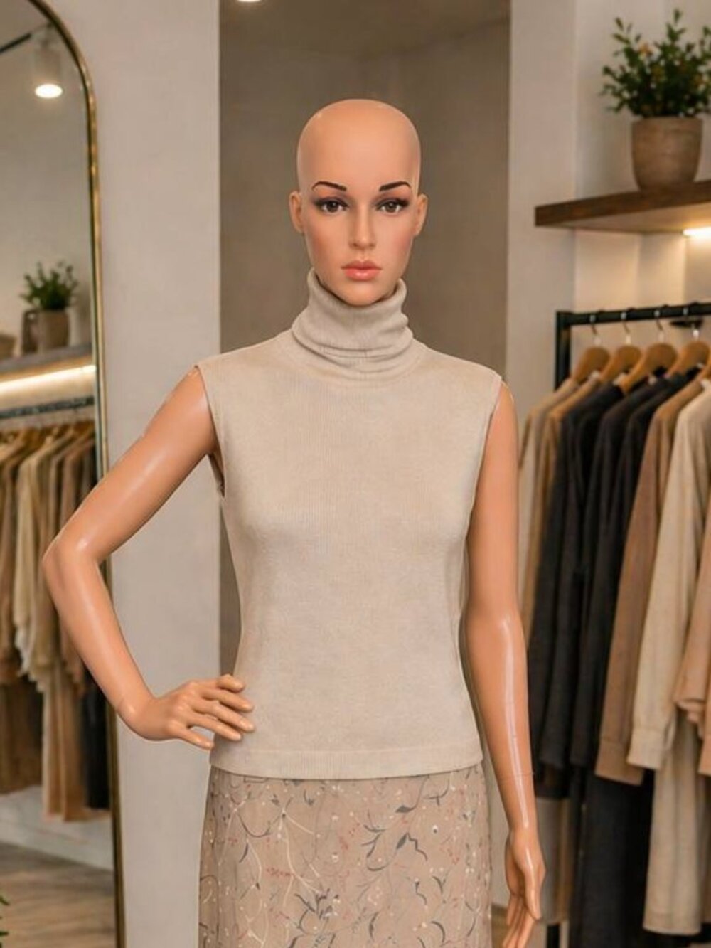 Turtleneck Sleeveless Top Size XL